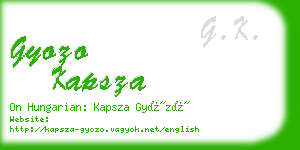 gyozo kapsza business card